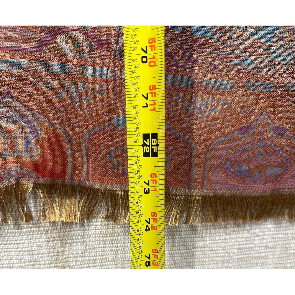 Bohemian Paisley Jacquard Table Runner Scarf Wrap Copper Purple - 051/1 (114)